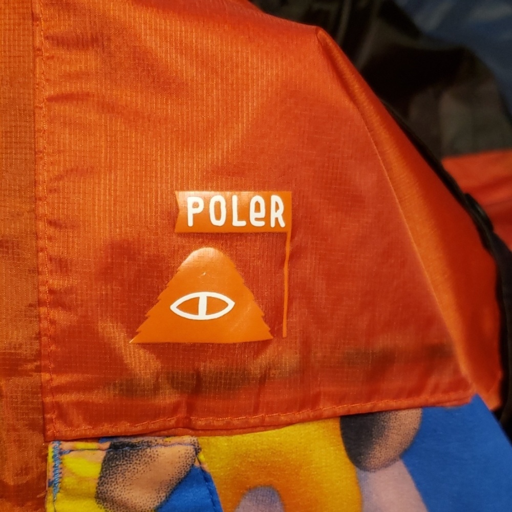 poler jackets junk food zip up Sz M orange nylon - Picture 2 of 5